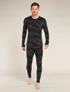 Icebreaker Base Layers^Men's Merino 260 Vertex Thermal Leggings Snow Guide Black/Galaxy