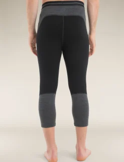Icebreaker Base Layers^Men's Merino 260 ZoneKnit™ 3/4 Thermal Leggings Black/JetHeather