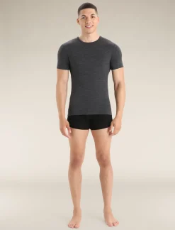 Icebreaker Underwear^Men's Merino Anatomica Short Sleeve Crew Neck Tee JetHeather