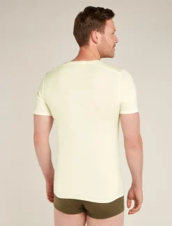 Icebreaker Underwear^Men's Merino Anatomica Short Sleeve V Neck Tee Undyed