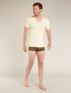 Icebreaker Underwear^Men's Merino Anatomica Short Sleeve V Neck Tee Undyed
