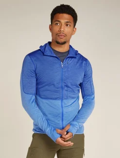 Icebreaker Jumpers & Hoodies^Men's Merino Blend 200 Realfleece™ Descender Long Sleeve Zip Hoodie Brillant/Baja