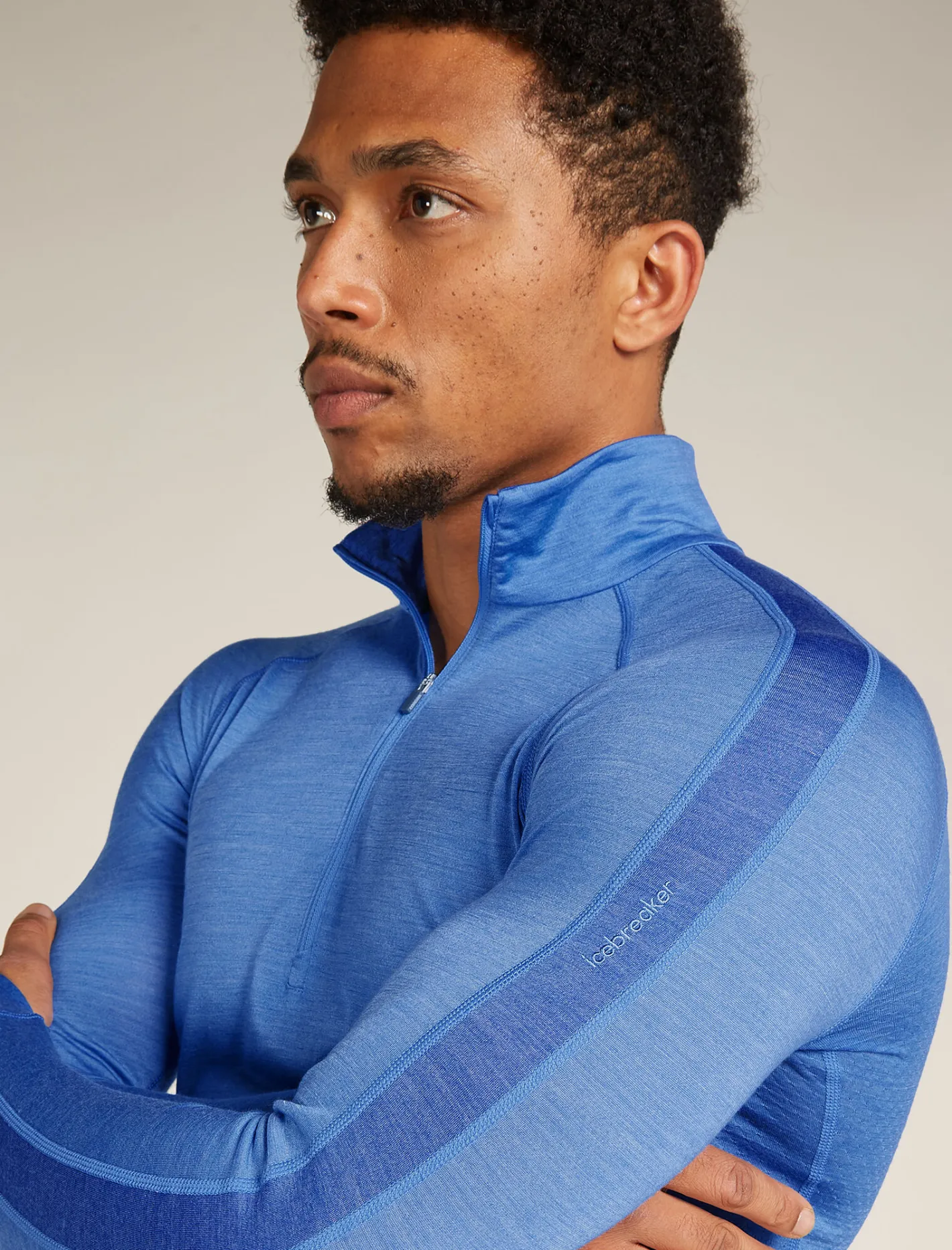 Icebreaker Base Layers^Men's Merino Blend 125 ZoneKnit™ Long Sleeve Half Zip Thermal Top Baja