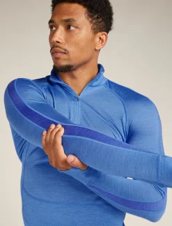 Icebreaker Base Layers^Men's Merino Blend 125 ZoneKnit™ Long Sleeve Half Zip Thermal Top Baja