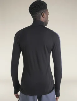 Icebreaker Base Layers^Men's Merino Blend 125 ZoneKnit™ Long Sleeve Half Zip Thermal Top Black/Graphite