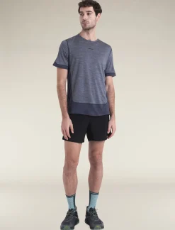 Icebreaker T-shirts^Men's Merino Blend 125 ZoneKnit™ Energy Wind Short Sleeve T-Shirt Graphite/GraphiteHeather
