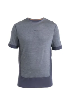 Icebreaker T-shirts^Men's Merino Blend 125 ZoneKnit™ Energy Wind Short Sleeve T-Shirt Graphite/GraphiteHeather