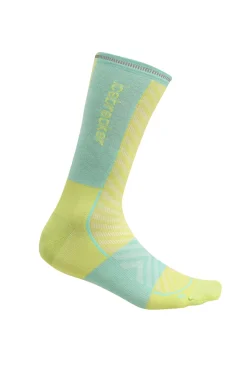 Icebreaker Socks^Men's Merino Blend Run+ Ultralight Crew Socks Hyper/Aura