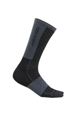 Icebreaker Socks^Men's Merino Blend Run+ Ultralight Crew Socks Black/Graphite