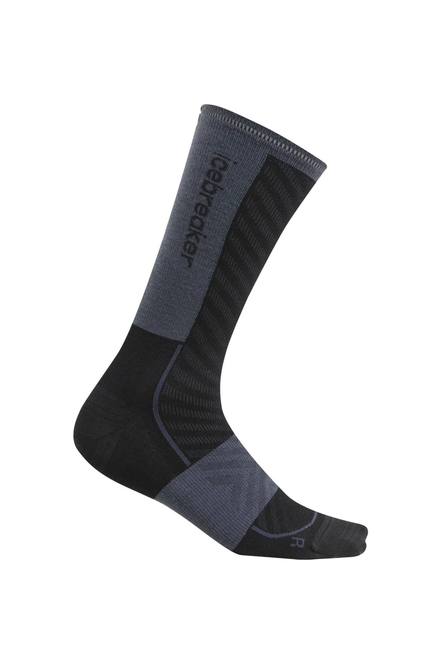 Icebreaker Socks^Men's Merino Blend Run+ Ultralight Crew Socks Black/Graphite