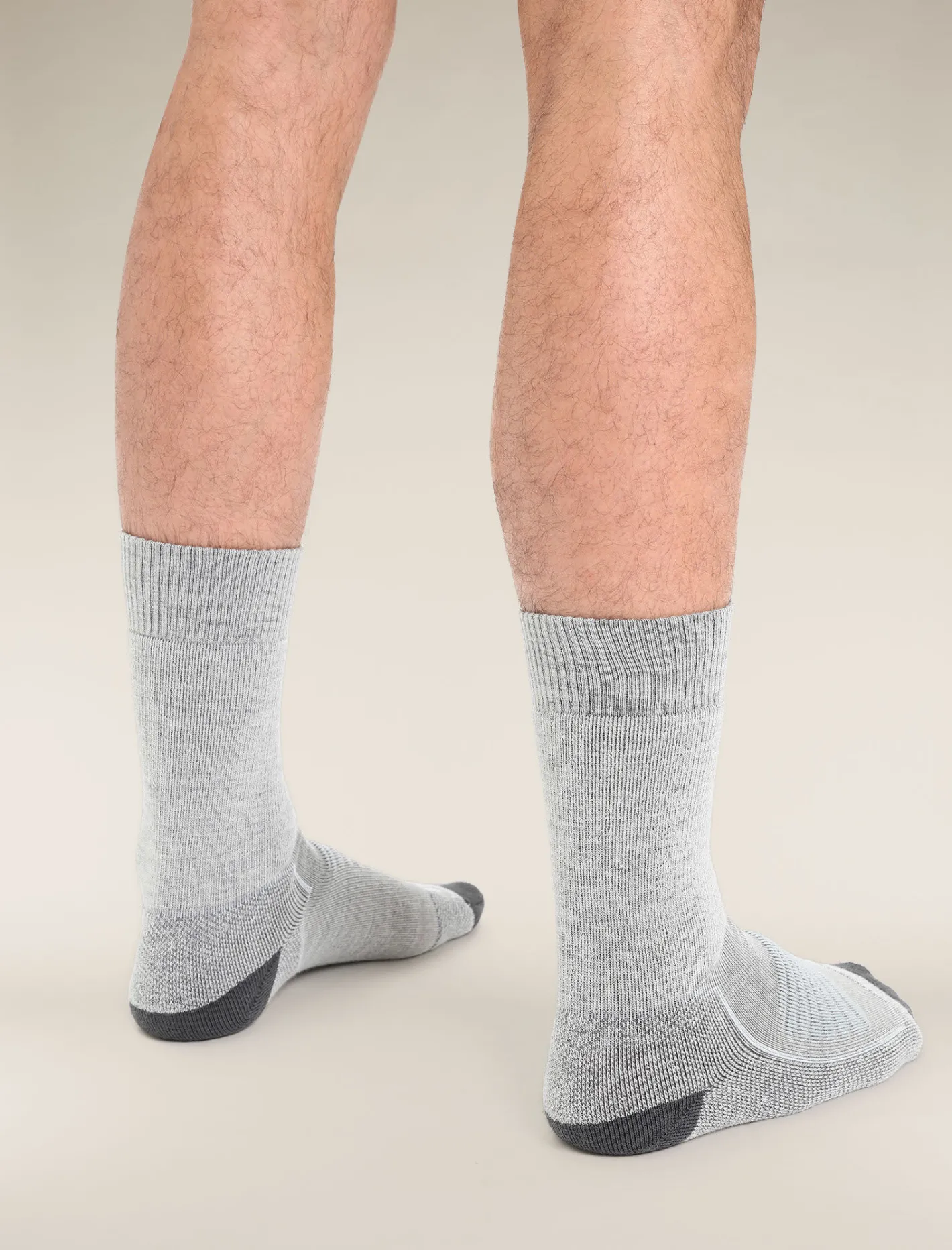 Icebreaker Socks^Men's Merino Hike+ Heavy Crew Socks BlizzardHeather/Snow