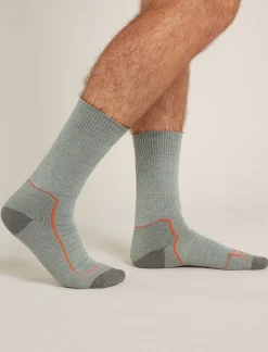 Icebreaker Socks^Men's Merino Hike+ Heavy Crew Socks Moss/Blaze