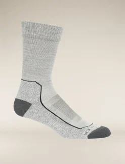 Icebreaker Socks^Men's Merino Hike+ Light Crew Socks BlizzardHeather