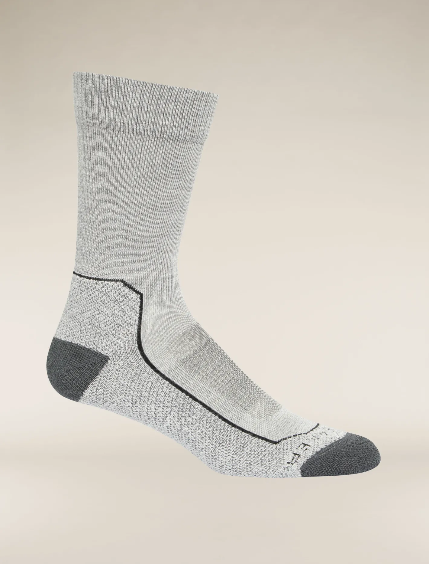 Icebreaker Socks^Men's Merino Hike+ Light Crew Socks BlizzardHeather