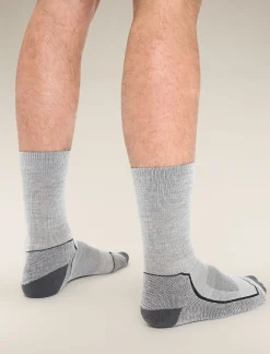 Icebreaker Socks^Men's Merino Hike+ Light Crew Socks BlizzardHeather