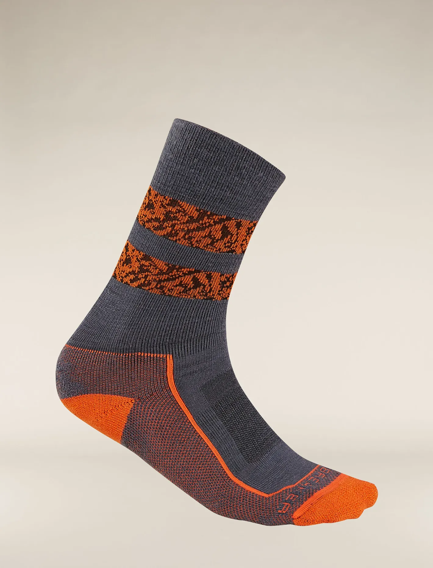 Icebreaker Socks^Men's Merino Hike+ Light Crew Natural Summit Socks Graphite/Blaze