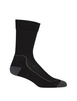 Icebreaker Socks^Men's Merino Hike+ Light Crew Socks Black/Mink