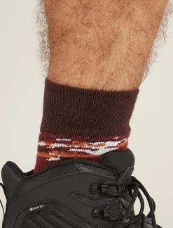 Icebreaker Socks^Men's Merino Hike+ Medium Crew Sedimentary Socks Port/Cedarwood