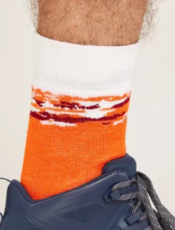 Icebreaker Socks^Men's Merino Hike+ Medium Crew Sedimentary Socks Blaze/Port