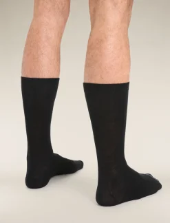 Icebreaker Socks^Men's Merino Lifestyle Fine Gauge Crew Socks Black