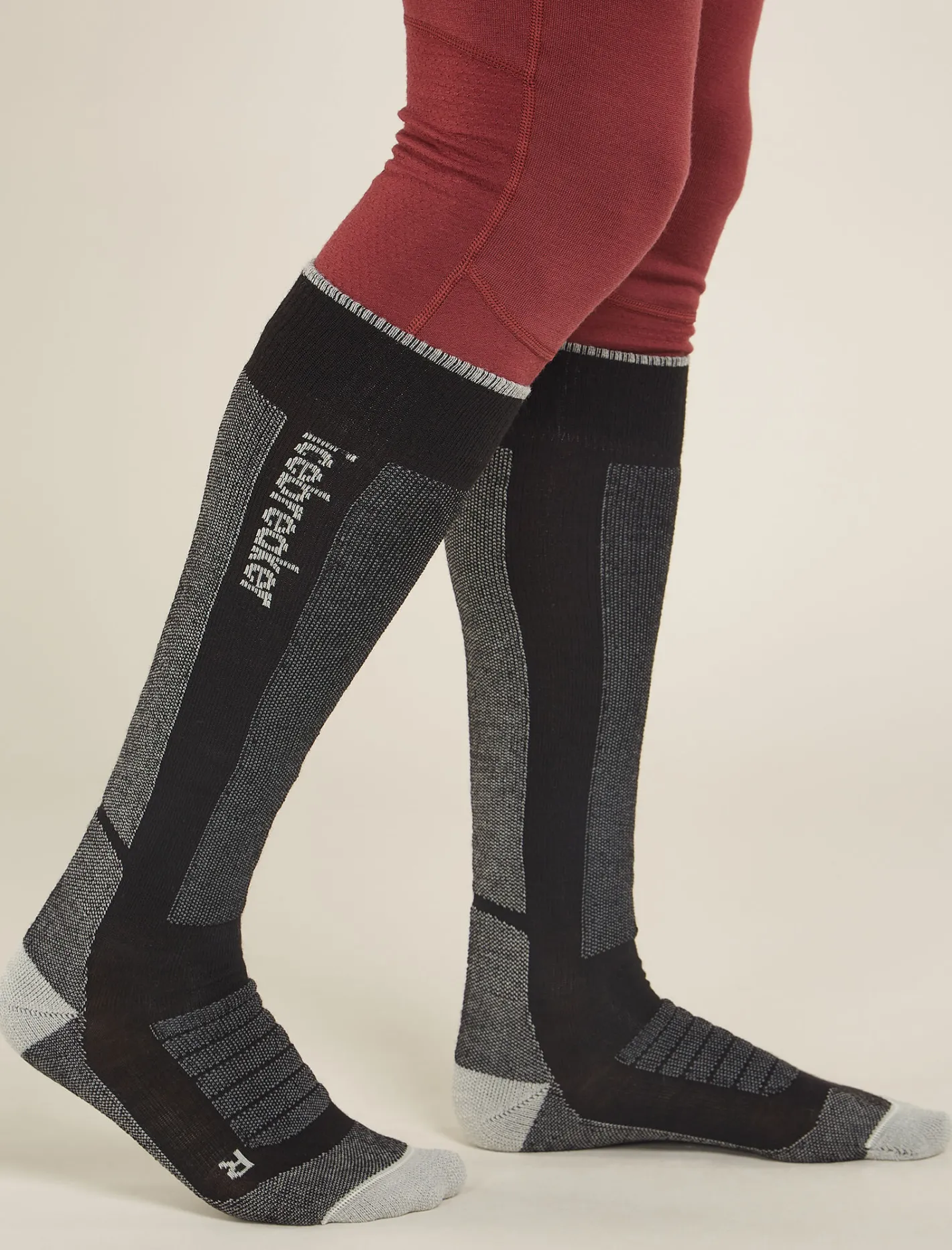 Icebreaker Socks^Men's Merino Ski+ Medium Over The Calf Socks Black/Ether