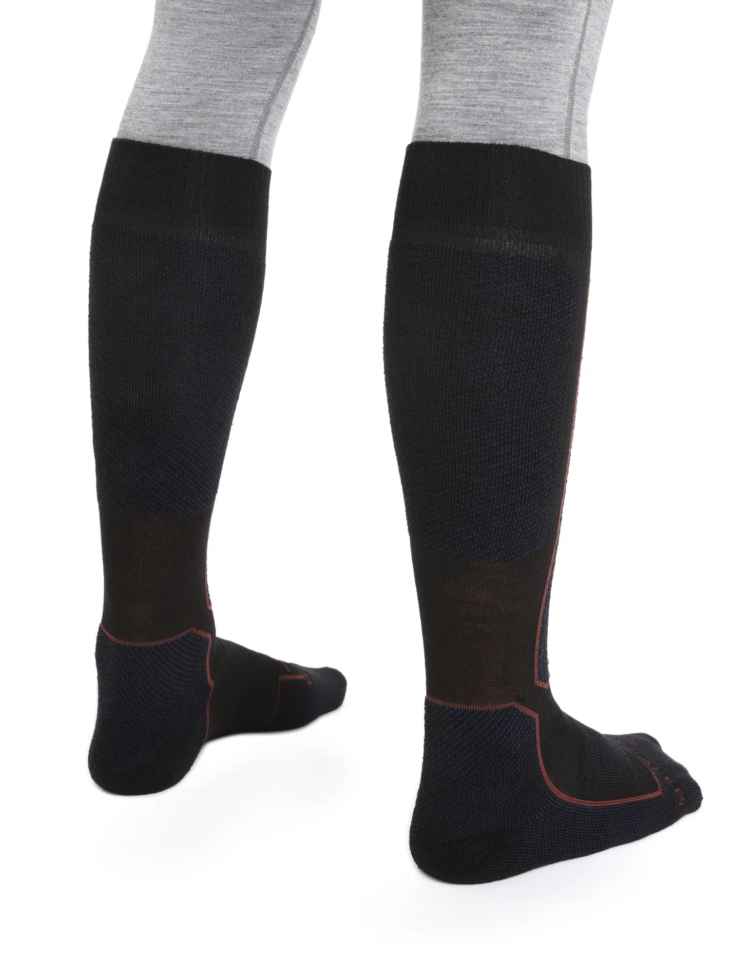 Icebreaker Socks^Men's Merino Ski+ Medium Over the Calf Socks Black/RoyalNavy