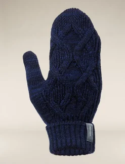 Icebreaker Accessories|Accessories^Unisex Merino Cable Knit Mittens MidnightNavy/RoyalNavy