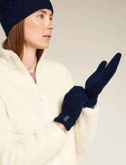 Icebreaker Accessories|Accessories^Unisex Merino Cable Knit Mittens MidnightNavy/RoyalNavy