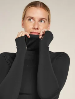 Icebreaker Base Layers^Women's 300 MerinoFine™ Polar Long Sleeve Roll Neck Thermal Top Black