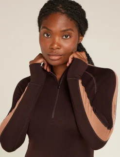 Icebreaker Base Layers^Women's 260 ZoneKnit™ Long Sleeve Half Zip Thermal Top Bittersweet