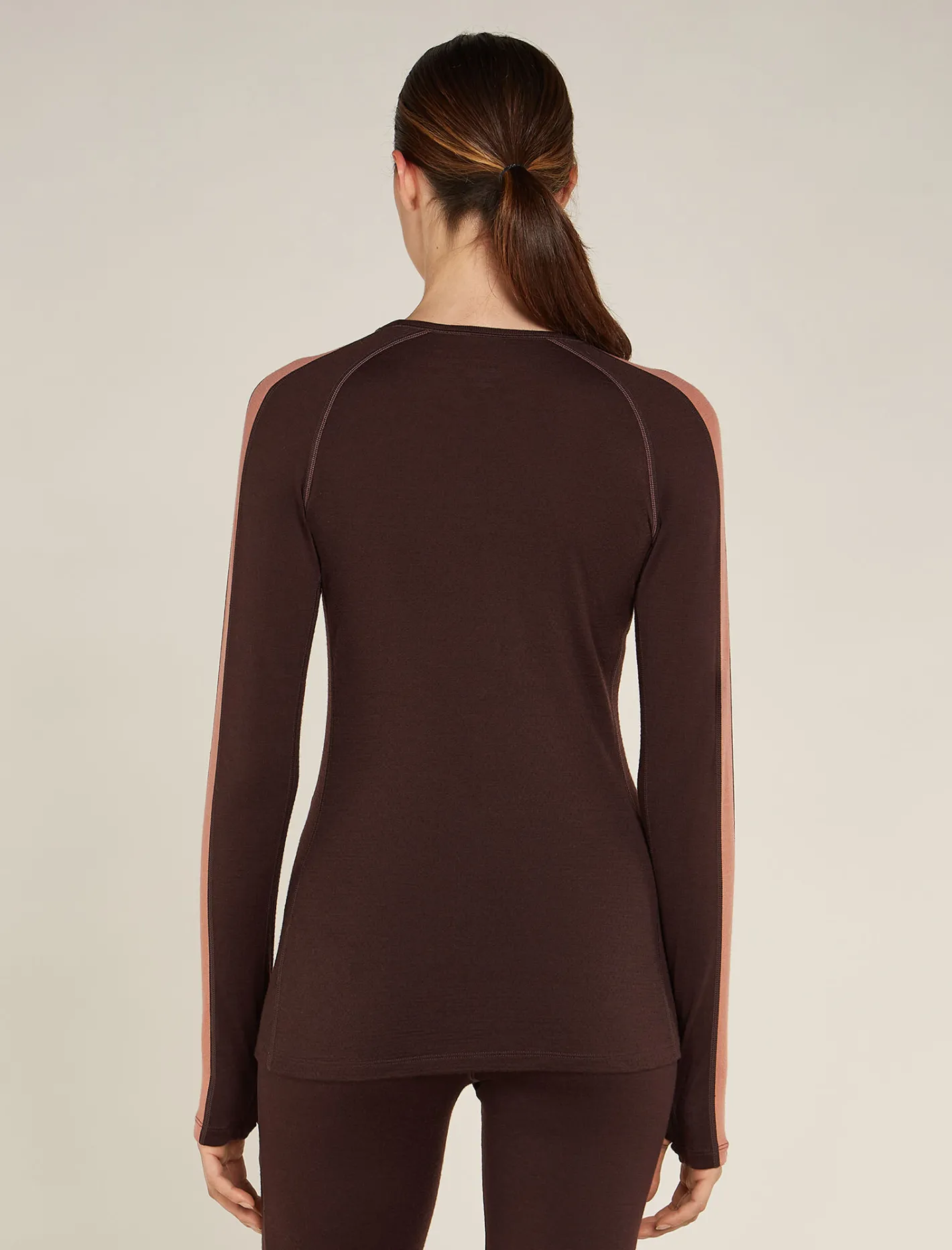 Icebreaker Base Layers^Women's 260 ZoneKnit™ Long Sleeve Crewe Thermal Top Bittersweet/CedarWood