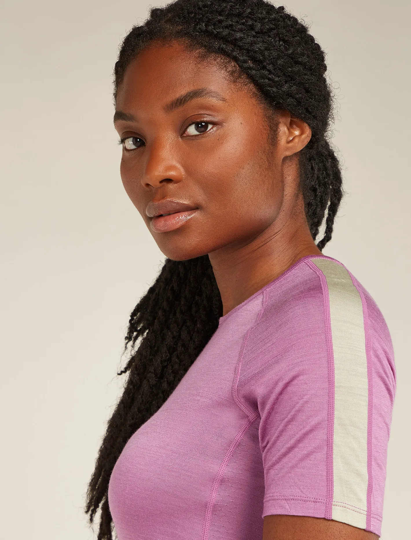 Icebreaker Base Layers^Women's 125 ZoneKnit™ Short Sleeve Crewe Thermal Top Deco/Ashen