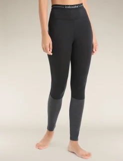 Icebreaker Bottoms|Base Layers^Women's 125 ZoneKnit™ Thermal Leggings Black/JetHeather