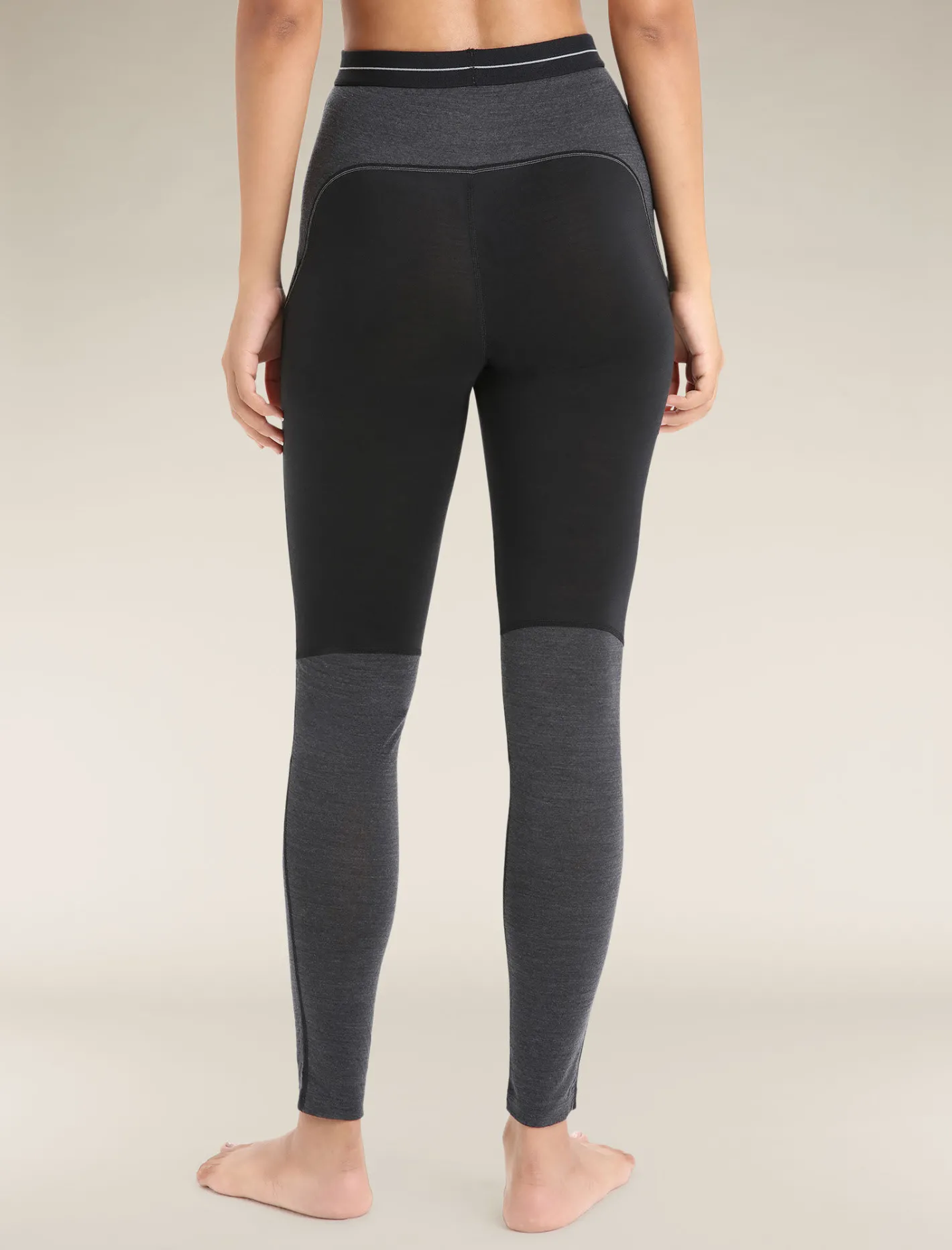 Icebreaker Bottoms|Base Layers^Women's 125 ZoneKnit™ Thermal Leggings Black/JetHeather
