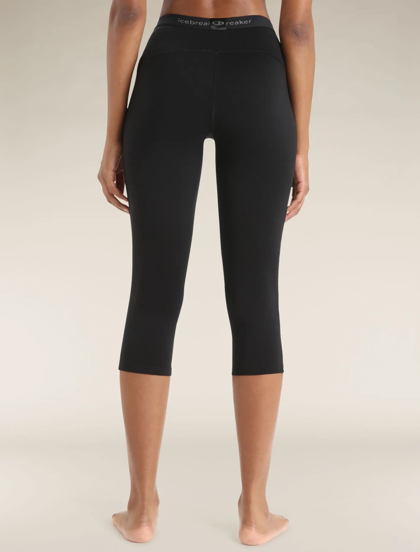 Icebreaker Bottoms|Base Layers^Women's Merino 200 Oasis 3/4 Thermal Leggings Black