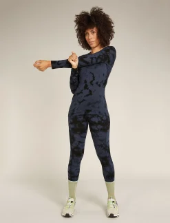 Icebreaker Base Layers^Women's Merino 200 Oasis Long Sleeve Crewe Thermal Top Cloud Dye Graphite/Black