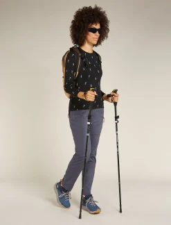 Icebreaker Base Layers^Women's Merino 200 Oasis Long Sleeve Crewe Thermal Top Snow Day Black
