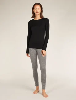 Icebreaker Base Layers^Women's Merino 200 Oasis Long Sleeve Crewe Thermal Top Black