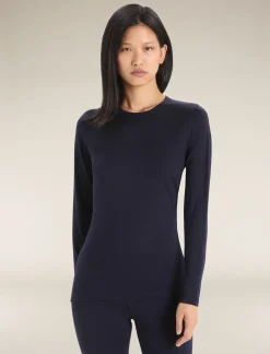 Icebreaker Base Layers^Women's Merino 200 Oasis Long Sleeve Crewe Thermal Top MidnightNavy