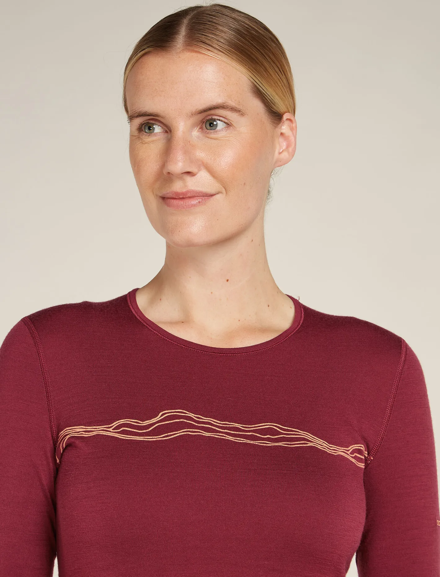 Icebreaker Base Layers^Women's Merino 200 Oasis Long Sleeve Crewe Thermal Top Mountain Pulse Port