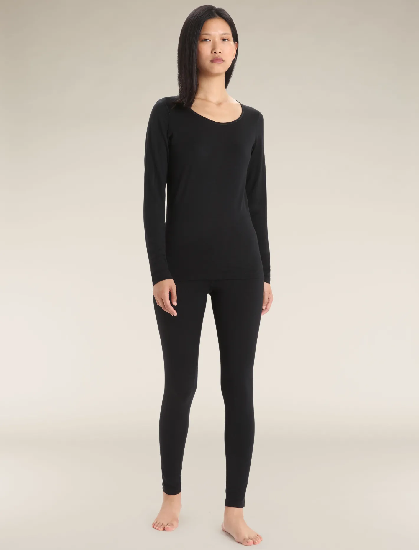 Icebreaker Bottoms|Base Layers^Women's Merino 200 Oasis Thermal Leggings Black