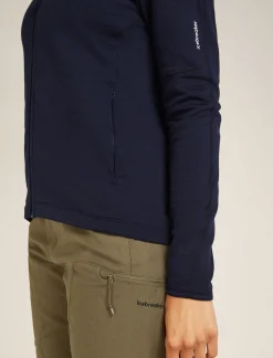 Icebreaker Jumpers & Hoodies^Women's Merino 360 Realfleece™ Elemental Long Sleeve Zip Hoodie MidnightNavy