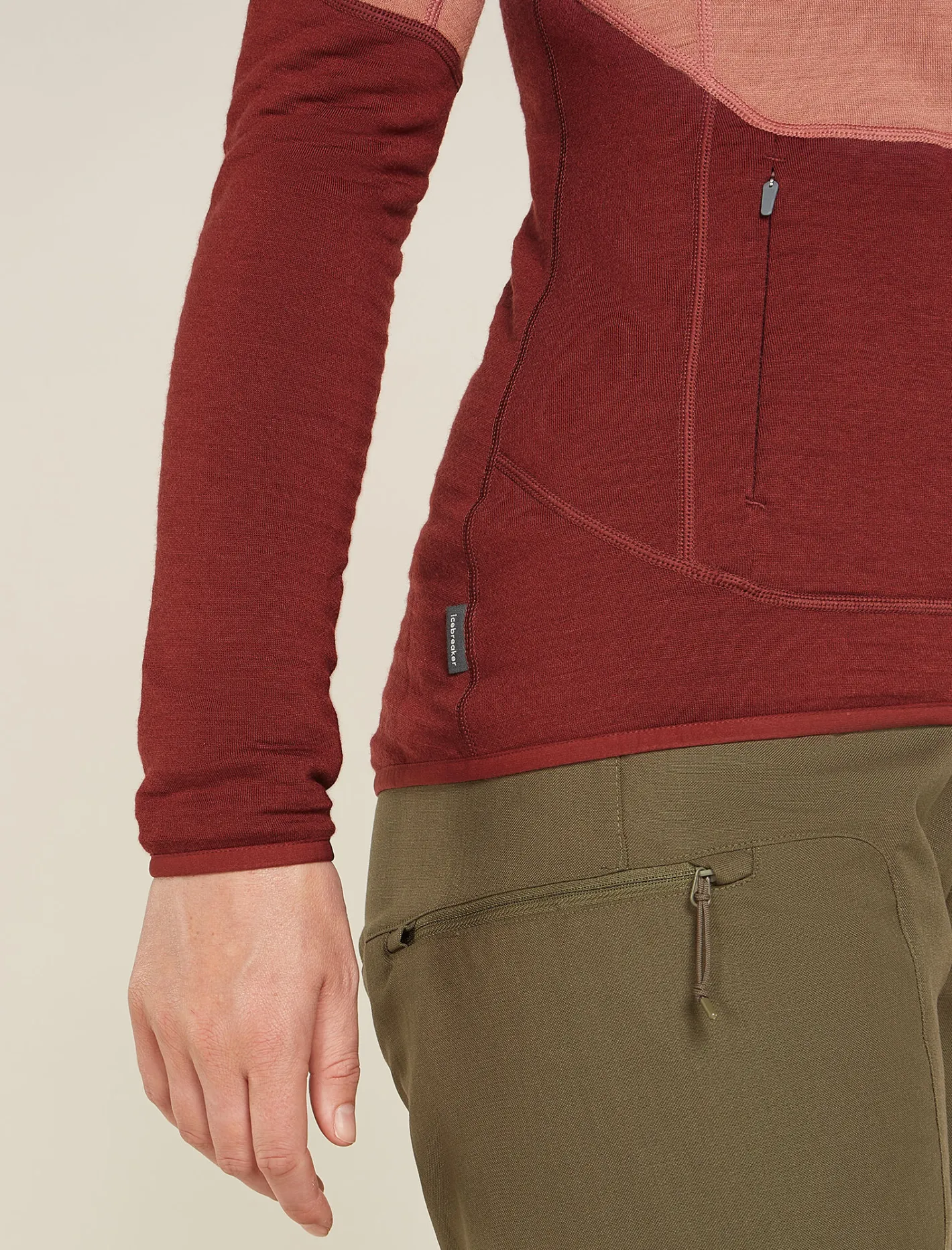Icebreaker Jumpers & Hoodies^Women's Merino 400 RealFleece™ Descender Long Sleeve Zip Jacket CedarWood/Port