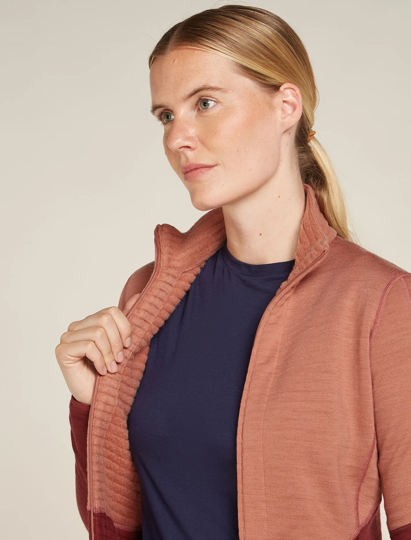 Icebreaker Jumpers & Hoodies^Women's Merino 400 RealFleece™ Descender Long Sleeve Zip Jacket CedarWood/Port