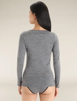 Icebreaker Underwear & Bras^Women's Merino 150 Siren Long Sleeve Sweetheart Top GritstoneHeather