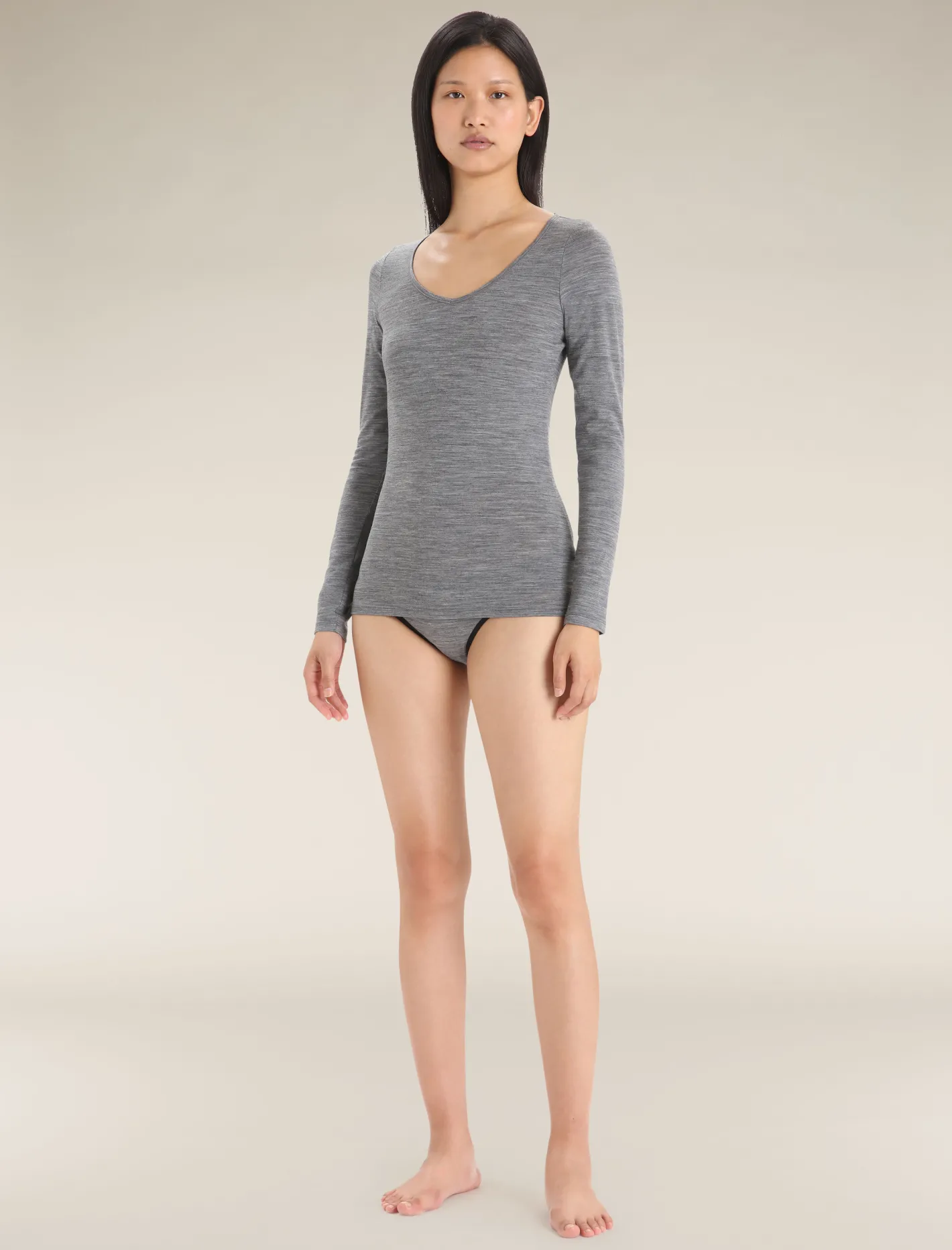 Icebreaker Underwear & Bras^Women's Merino 150 Siren Long Sleeve Sweetheart Top GritstoneHeather
