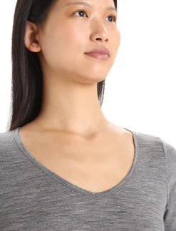 Icebreaker Underwear & Bras^Women's Merino 150 Siren Long Sleeve Sweetheart Top GritstoneHeather