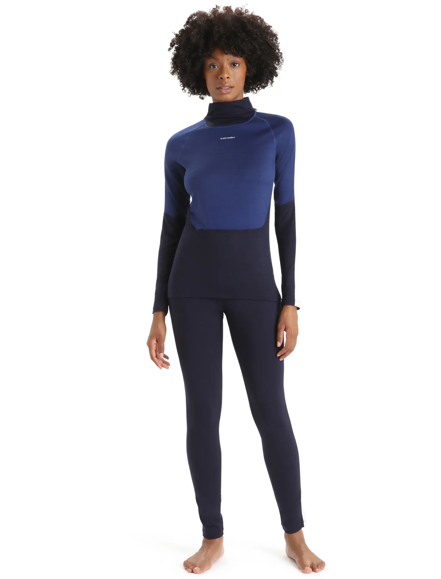 Icebreaker Bottoms|Base Layers^Women's Merino 200 Sonebula Thermal Leggings MidnightNavy/Snow