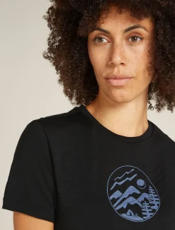Icebreaker T-shirts & Tanks^Women's Merino 150 Tech Lite Short Sleeve T-Shirt Camping Circle Black