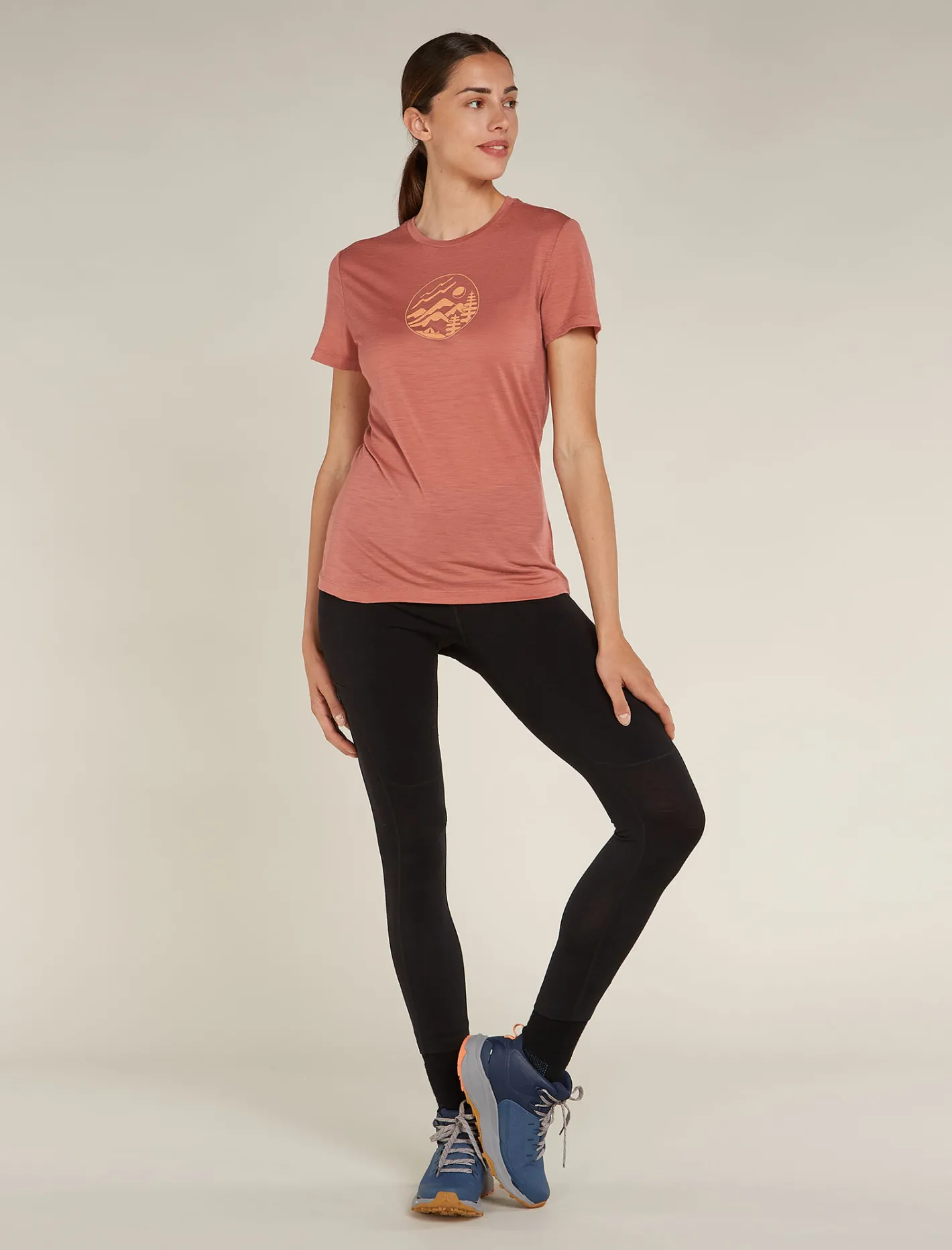 Icebreaker T-shirts & Tanks^Women's Merino 150 Tech Lite Short Sleeve T-Shirt Camping Circle CedarWood